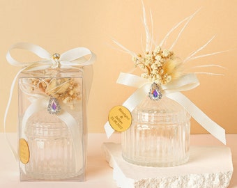 Hochzeit Gunst Candy Box | Personalisiertes Bonbonglas | Candy Dish Geschenk | Süßigkeiten für Gäste | Luxus Glas Kristall Gunst | Einzigartige Gefälligkeiten