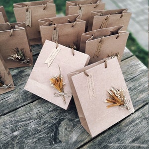 Welcome Bag Favor, Wedding Guest Bag Favor, Craft Bag Gift Bag With Flower, Unique Paper Bag,Elegant Welcome Bag, Hotel Wedding Bag