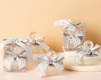Personalized Crystal Glass Candle Favors: Sweet 16 & Quinceanera
