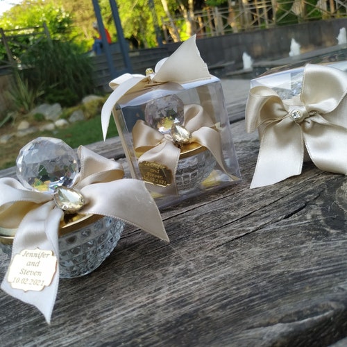 Candy in Glass Bowl Personalized Wedding Favor Party Favor Etsy