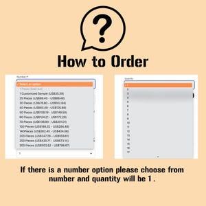 May include: A screenshot of a website showing how to order a product. The website has a dropdown menu with different quantity options and a list of prices for different quantities of the product. The text on the website says "How to Order" and "If there is a number option please choose from number and quantity will be 1."
