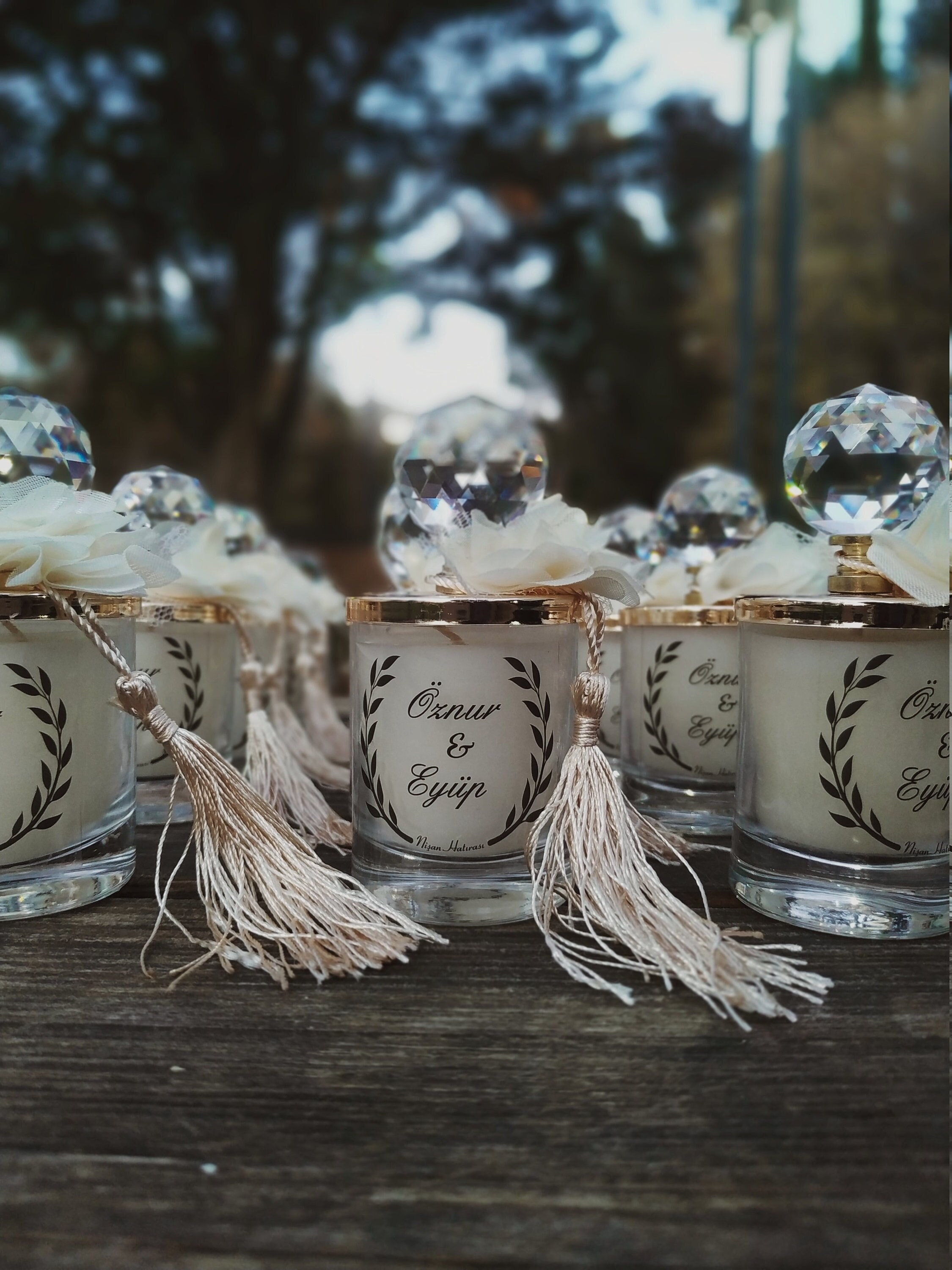 Crystal Wedding Favor Candles: Rustic Boho Candle Favors - Etsy