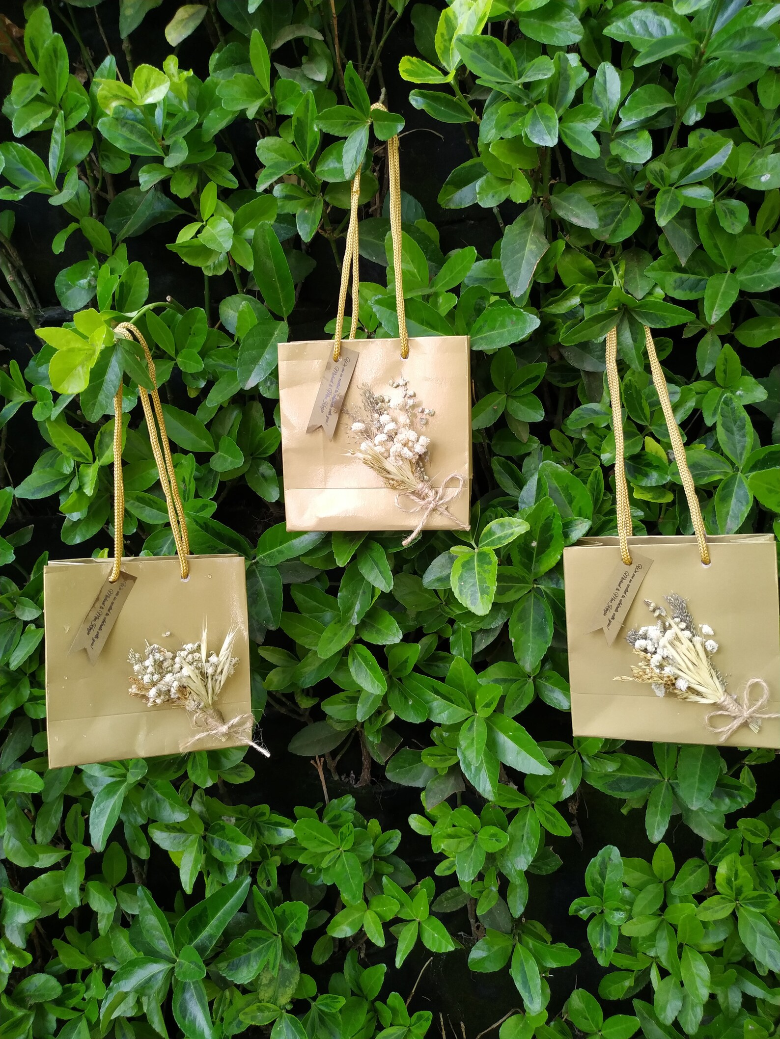 Bag Guest Bag Gold Bag Gift Bag With Flower Etsy