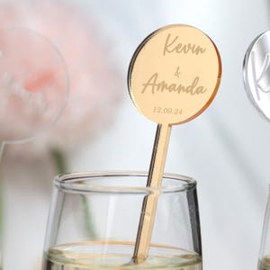 50 Bulk Personalized Acrylic Drink Stirrers: Wedding Bar Decor