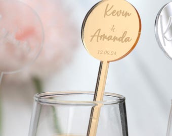 50 agitadores de bebidas acrílicos personalizados al por mayor: decoración para bar de bodas