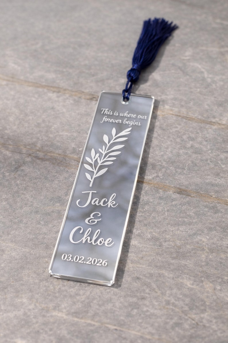 Personalized Acrylic Guest Bookmark with Tassel,