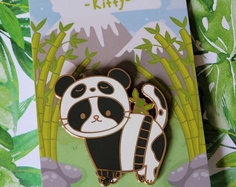 Imposter Kitty Panda Hard Enamel Pin Rosegold