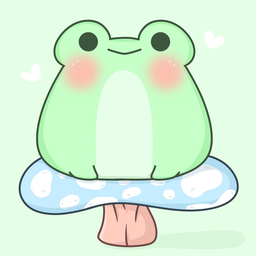 Kawaii Aesthetic Cute Frog Art 2 Matte Sticker Removable Free Shipping 