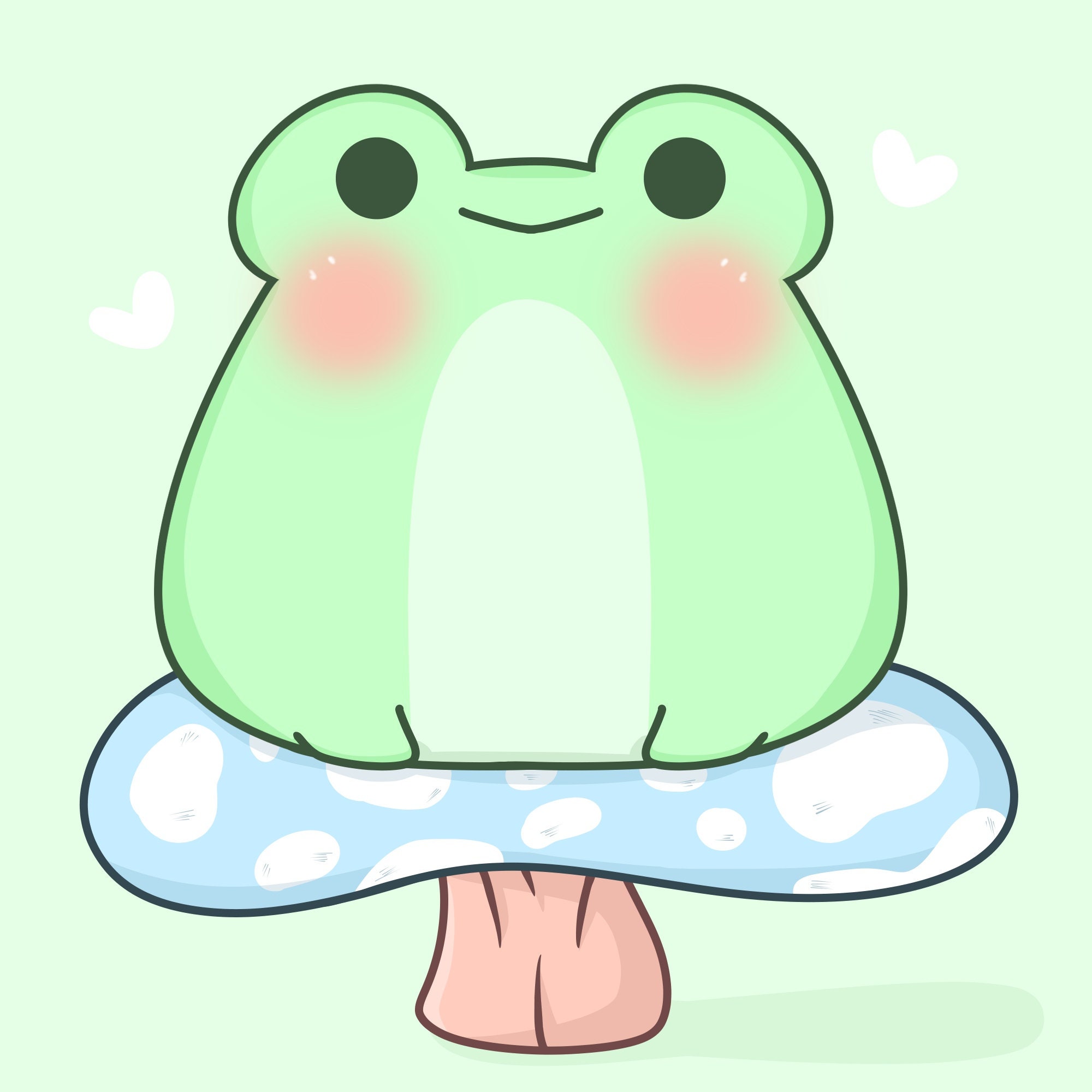 Kawaii Aesthetic Cute Frog Art 2 Matte Sticker Removable Free Shipping