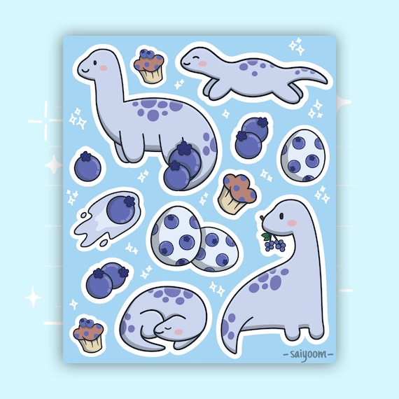 z Kawaii Cute Sticko Dinosaur Dino Sticker Sheet