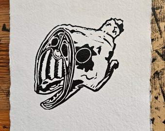 Impressions de boucherie, boutique, art, impressions lino A5 faites main, cadeau de boucherie, suspension murale, décoration