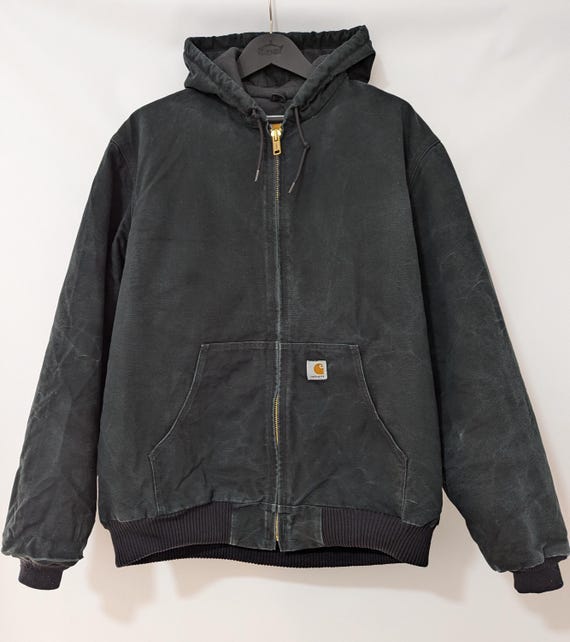 ジャケット・アウター Carhartt active jacket J140-BLK Carhartt Men's Regular Large Black Cotton Midweight Jackets