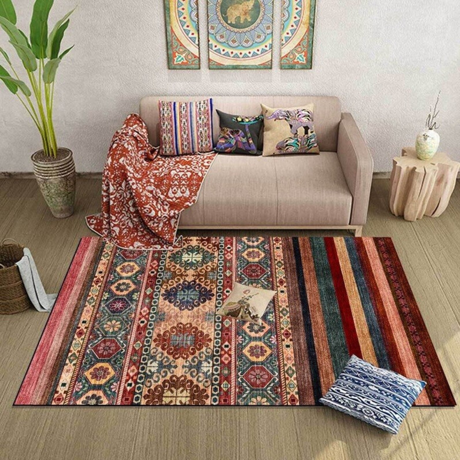 120x160 Retro Vintage Carpet Persian Carpet Living Room | Etsy