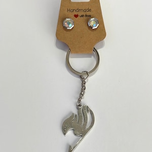 Anime keychain with earrings