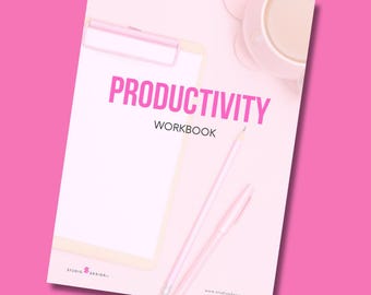 Pink Productivity Planner | Daily Focus, Routine Builder (Canva Editable, PDF)