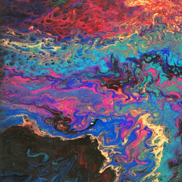 DIGITAL Izzian (Deep Space) Acrylic Pour Painting, Printable Wall Art