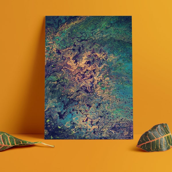 DIGITAL Flurry Of Convictions Acrylic Pour Painting, Printable Wall Art