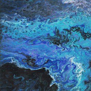DIGITAL Izzian (Deep Sea) Acrylic Pour Painting, Printable Wall Art