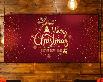 Christmas Canvas Banner, Merry Christmas Sign, Holiday Banner, Christmas Decorations, Merry Christmas Wall Art, Christmas House Decoration