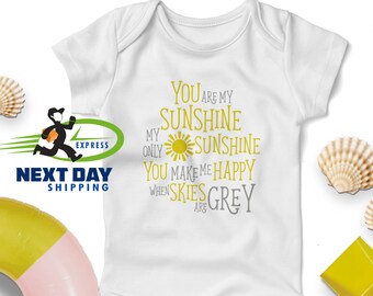 You Are My Sunshine My Only Sunshine Baby Bodysuit | Summer Baby Clothes | Cute Baby Outfit | Nursery Rhyme Baby Clothing | Baby Shower Gift