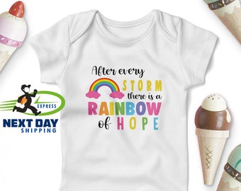 Rainbow of Hope Baby Bodysuit | Colorful Baby Clothes | Cute Gift for Baby | Pregnancy Reveal | Baby Shower Gift | Rainbow Baby Outfit