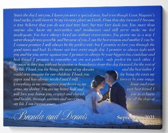 Custom Canvas With Lyrics Wedding Photo Portrait, Wedding Song lyrics, Poem on Canvas, Personalized Gift, First Dance Lyrics, Wedding Gift