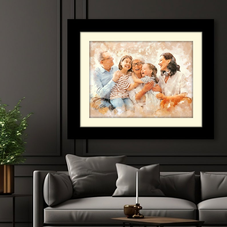 This personalized portrait is a unique way to capture the essence of your family and the love you share.