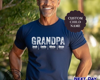 Custom Grandpa Shirt With Grandkids Names, Father's Day Shirt, Personalized Grandpa Shirt, Grandpa Est Date