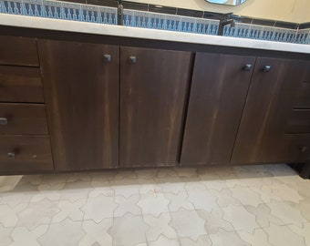 Fumed White Oak Vanity with Legs