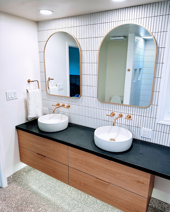 White oak floating vanity deals