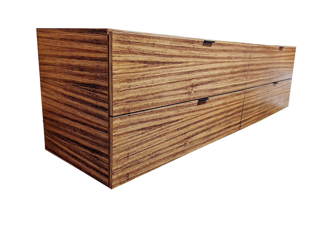 Custom Floating Zebrawood Vanity Etsy