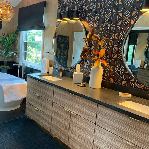 Zebrawood Veneer Bathroom Vanity: Modern Style