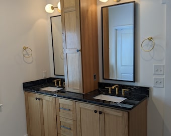 White Oak Bathroom Vanity: Solid Wood Construction