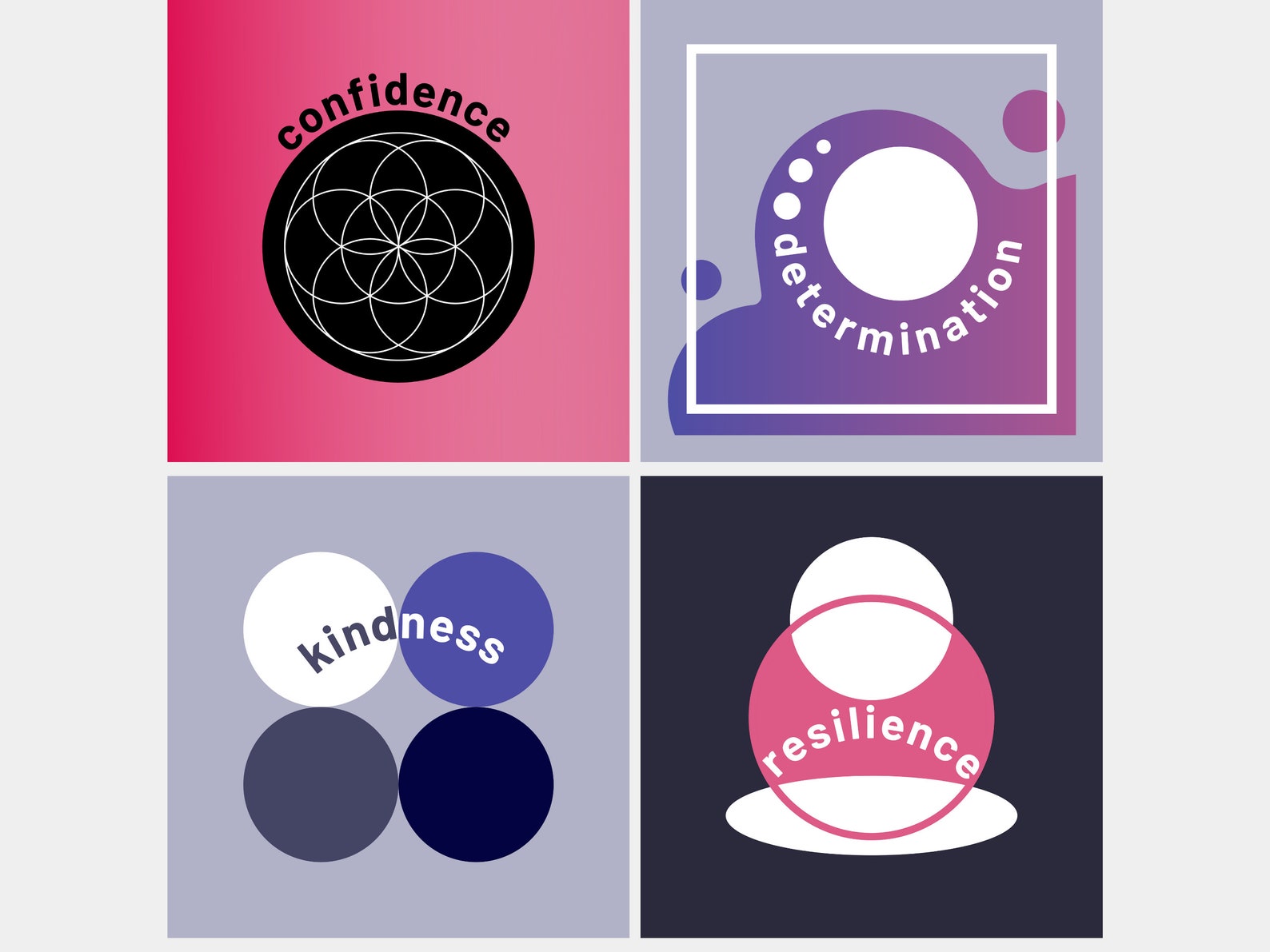 Core Values Wall Art Printable Abstract Wall Art Set of 4 Etsy