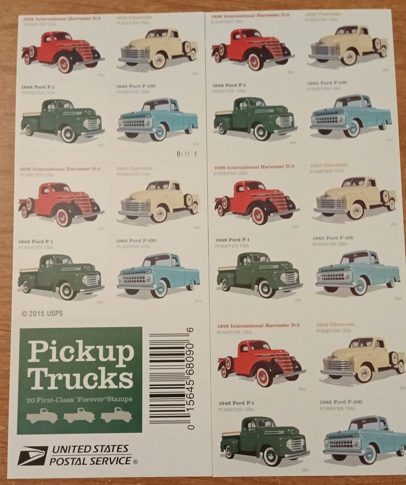 Pickup Trucks USPS 2016 Forever Stamps Book of 20 Multiple Etsy