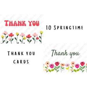 Spring Thank You Cards, Printable, Springtime, Cards, Business Cards, Shipping Cards, Flower Thank you cards, Springtime Easter cards, print