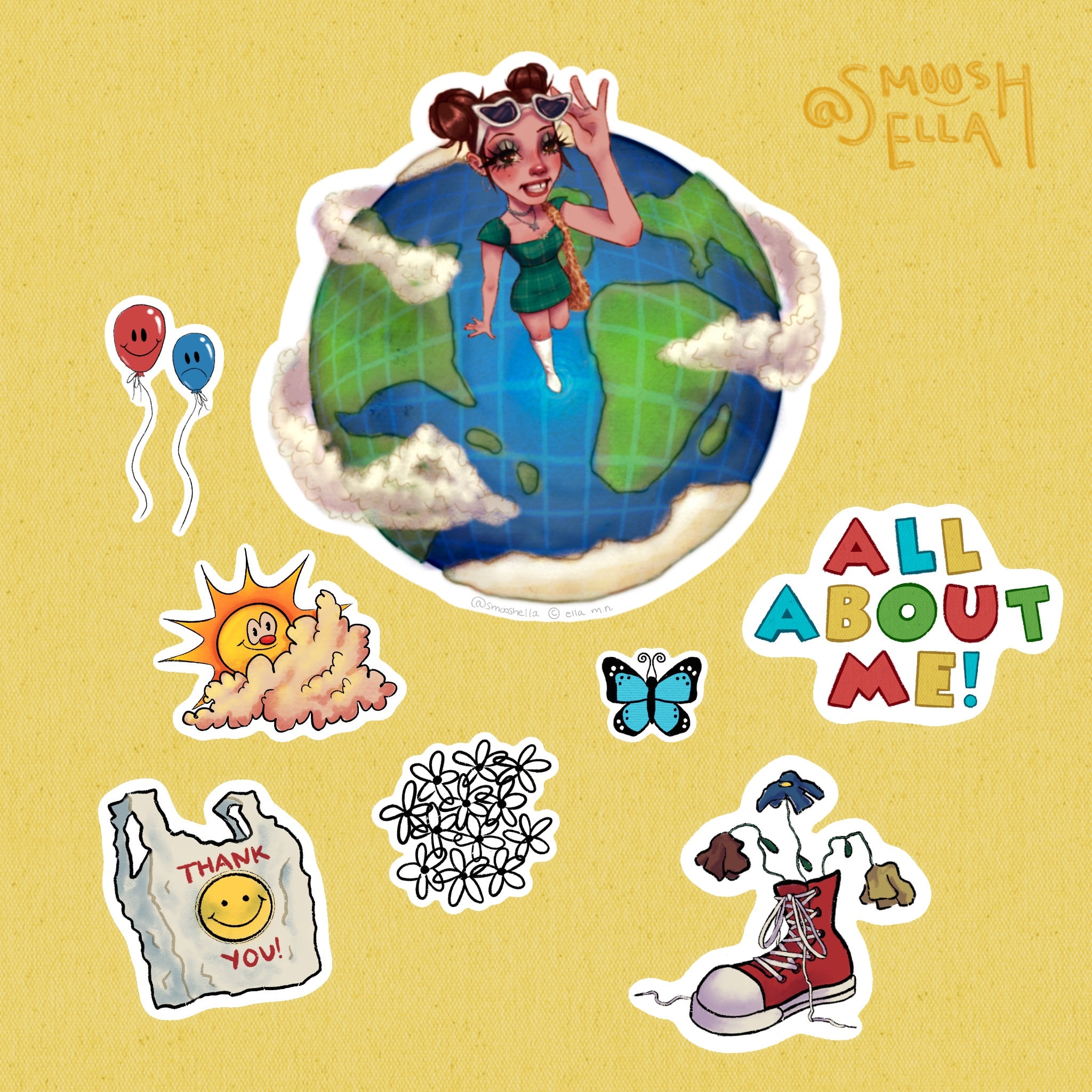 Earth Sticker Set - Etsy