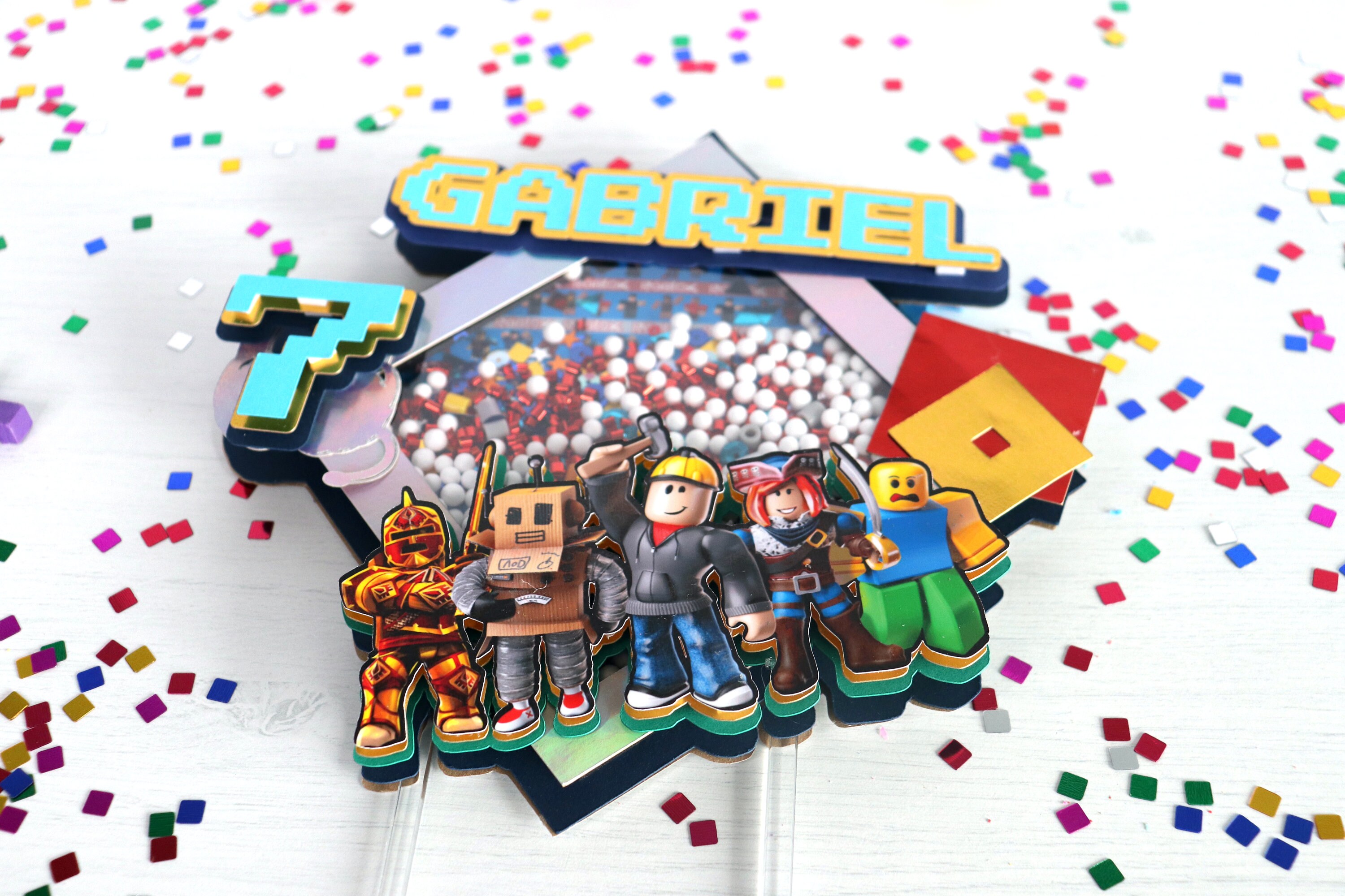 Roblox Cake Topper, Roblox Cake Topper Shaker, Roblox Birthday Decorations Roblox Party, Roblox