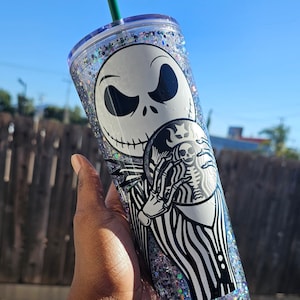 READY TO SHIP Jack Skellington Snowglobe Tumbler