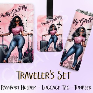 Custom Made Personalized Travel Set Tumbler Passport Holder Luggage Tag
