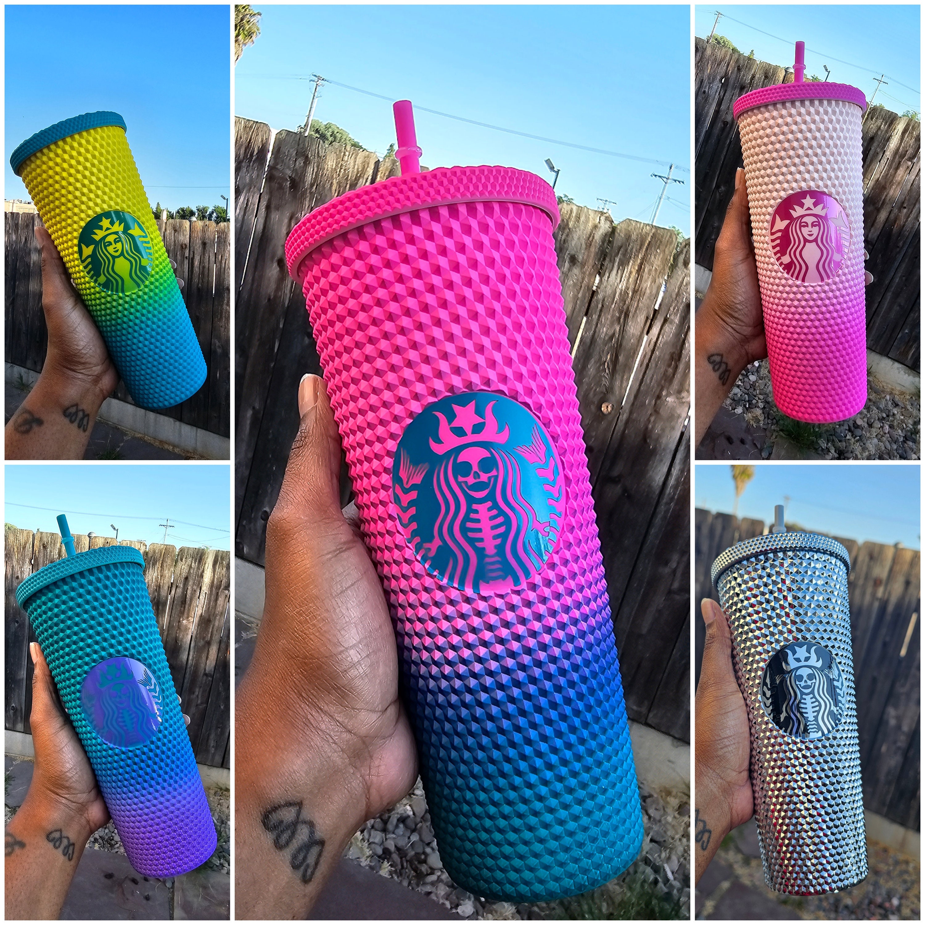 Starbucks Blue Ombre Studded - Etsy