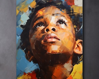 African Wall Art | Portrait | Impressionist Wall Art of an African Child | Downloadable Wall Art | Printable Wall Art |  Digital Wall Decor