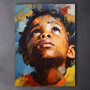 African Wall Art | Portrait | Impressionist Wall Art of an African Child | Downloadable Wall Art | Printable Wall Art |  Digital Wall Decor