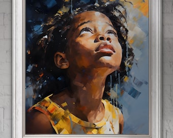 Digital Wall Art, Instant Downloadable File, Wallart-downloaded, 5 High-Resolution Printable Files, African Child, Expressive Art