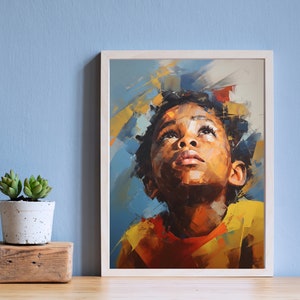 African Wall Art Portrait Print  Impressionist Wall Art of African Child Downloadable Wall Art & Physical Poster Prints Gifts-Gift-Wall Arts