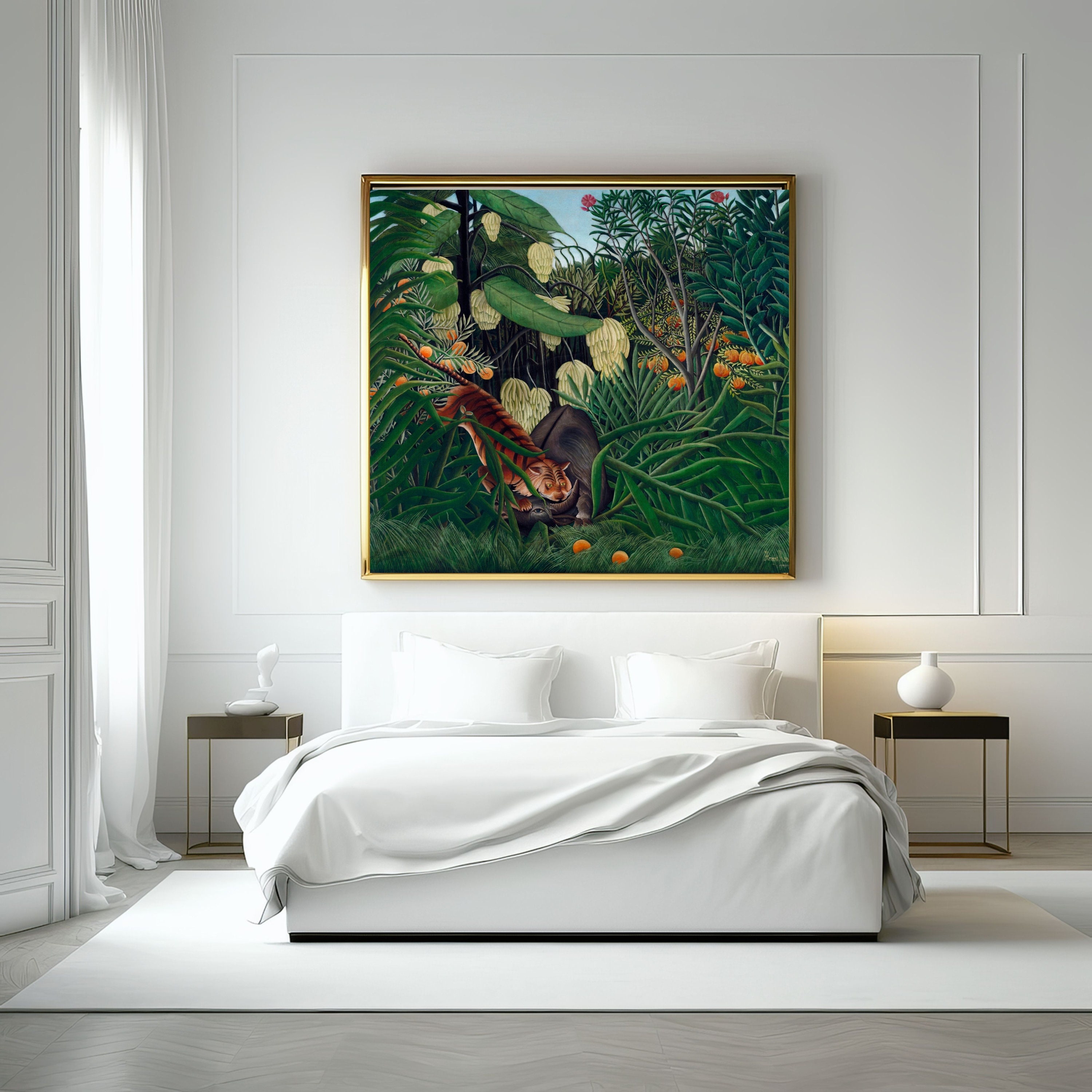 Henri Rousseau's Printable Art of the Fight Between a - Etsy
