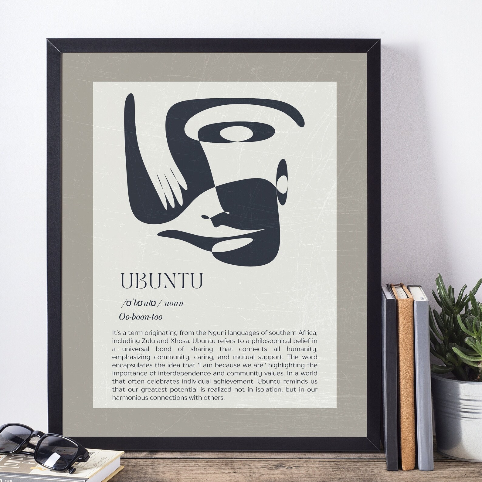 African Contemporary Poster, Ubuntu Meaning Wall Art, African Poster ...