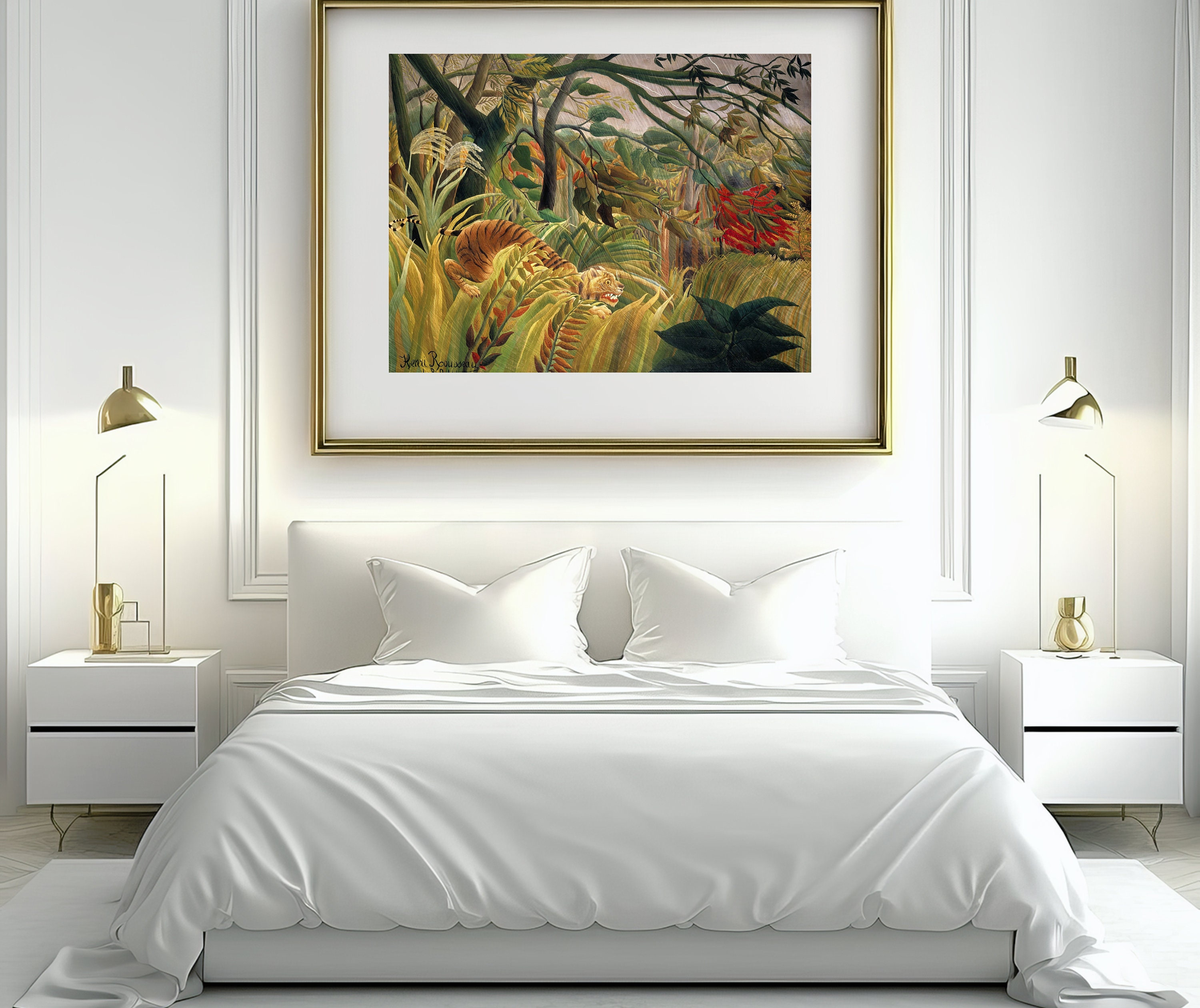 Henri Rousseau Pintables of Tiger in a Tropical Storm, Downloadable