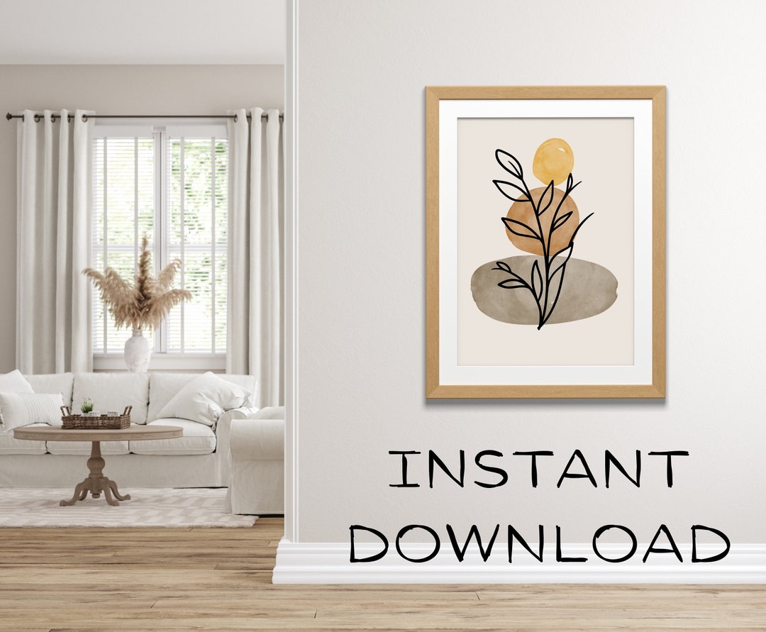 Botanical Boho Print Instant Downloadable Wall Art - Etsy