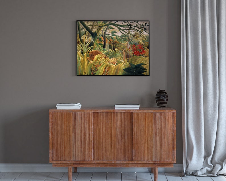 Henri Rousseau Pintables of Tiger in a Tropical Storm, Downloadable
